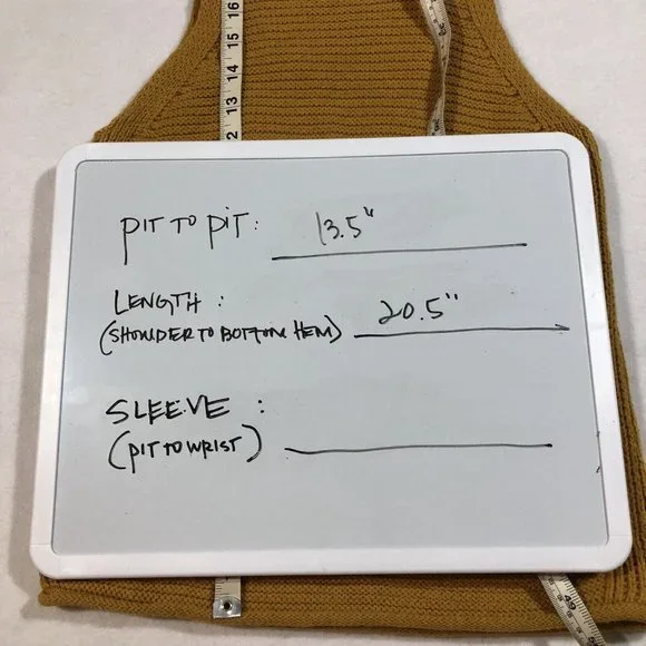 Madewell Womens XXS Chunky Knit Sweater Tank Top Ribbed Fall Gold Mustard - Picture 10 of 10